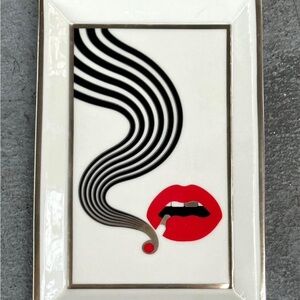 Jonathan Adler Red and Black Lip Art Tray